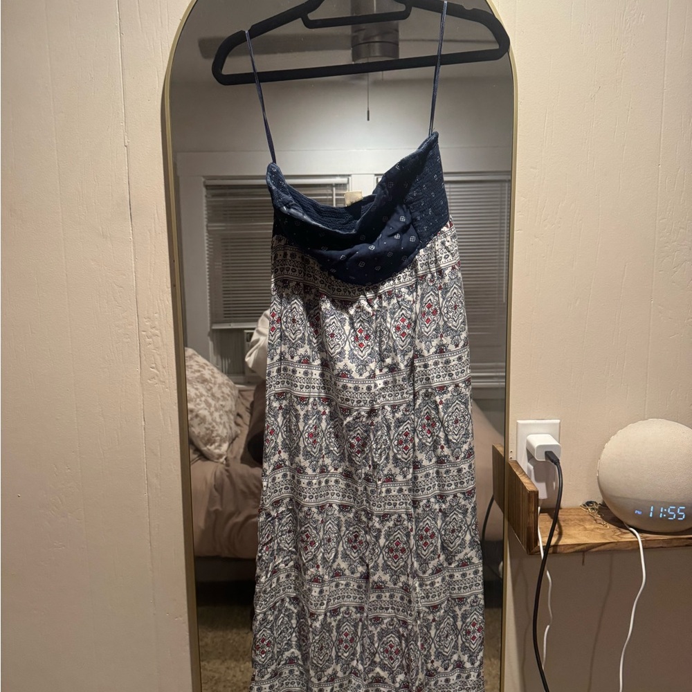 Billabong Navy and White Patterned Maxi Dress